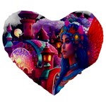 Fantasy Arts  Large 19  Premium Flano Heart Shape Cushions Front