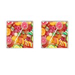 Aesthetic Candy Art Cufflinks (Square) Front(Pair)