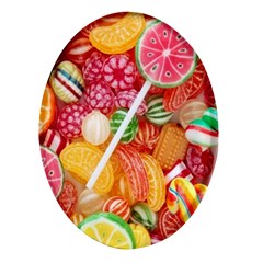 Aesthetic Candy Art Oval Glass Fridge Magnet (4 Pack) by Internationalstore