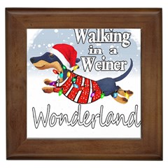 Weiner T- Shirt Walking In A Weiner Wonderland T- Shirt (1) Framed Tile by ZUXUMI