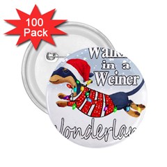 Weiner T- Shirt Walking In A Weiner Wonderland T- Shirt (1) 2 25  Buttons (100 Pack)  by ZUXUMI