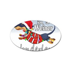 Weiner T- Shirt Walking In A Weiner Wonderland T- Shirt (1) Sticker (oval) by ZUXUMI