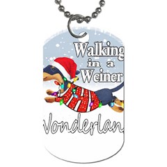 Weiner T- Shirt Walking In A Weiner Wonderland T- Shirt (1) Dog Tag (two Sides) by ZUXUMI