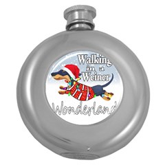 Weiner T- Shirt Walking In A Weiner Wonderland T- Shirt (1) Round Hip Flask (5 Oz) by ZUXUMI