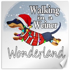 Weiner T- Shirt Walking In A Weiner Wonderland T- Shirt (1) Canvas 12  X 12  by ZUXUMI