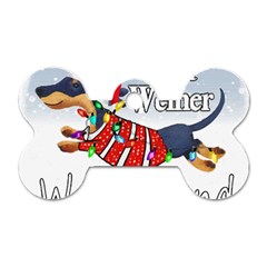 Weiner T- Shirt Walking In A Weiner Wonderland T- Shirt (1) Dog Tag Bone (one Side) by ZUXUMI