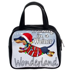 Weiner T- Shirt Walking In A Weiner Wonderland T- Shirt (1) Classic Handbag (two Sides) by ZUXUMI