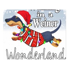 Weiner T- Shirt Walking In A Weiner Wonderland T- Shirt (1) Premium Plush Fleece Blanket (large) by ZUXUMI