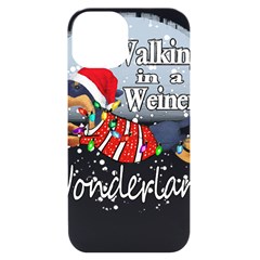 Weiner T- Shirt Walking In A Weiner Wonderland T- Shirt (1) Iphone 14 Black Uv Print Case by ZUXUMI