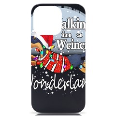 Weiner T- Shirt Walking In A Weiner Wonderland T- Shirt (1) Iphone 14 Pro Max Black Uv Print Case by ZUXUMI