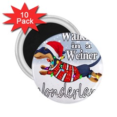 Weiner T- Shirt Walking In A Weiner Wonderland T- Shirt (1) Weiner T- Shirt Walking In A Weiner Wonderland T- Shirt 2 25  Magnets (10 Pack)  by ZUXUMI