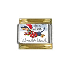 Weiner T- Shirt Walking In A Weiner Wonderland T- Shirt (1) Weiner T- Shirt Walking In A Weiner Wonderland T- Shirt Gold Trim Italian Charm (9mm) by ZUXUMI