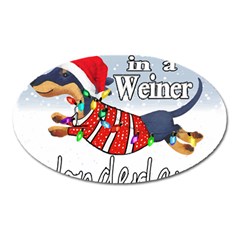 Weiner T- Shirt Walking In A Weiner Wonderland T- Shirt (1) Weiner T- Shirt Walking In A Weiner Wonderland T- Shirt Oval Magnet by ZUXUMI