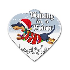 Weiner T- Shirt Walking In A Weiner Wonderland T- Shirt (1) Weiner T- Shirt Walking In A Weiner Wonderland T- Shirt Dog Tag Heart (one Side) by ZUXUMI