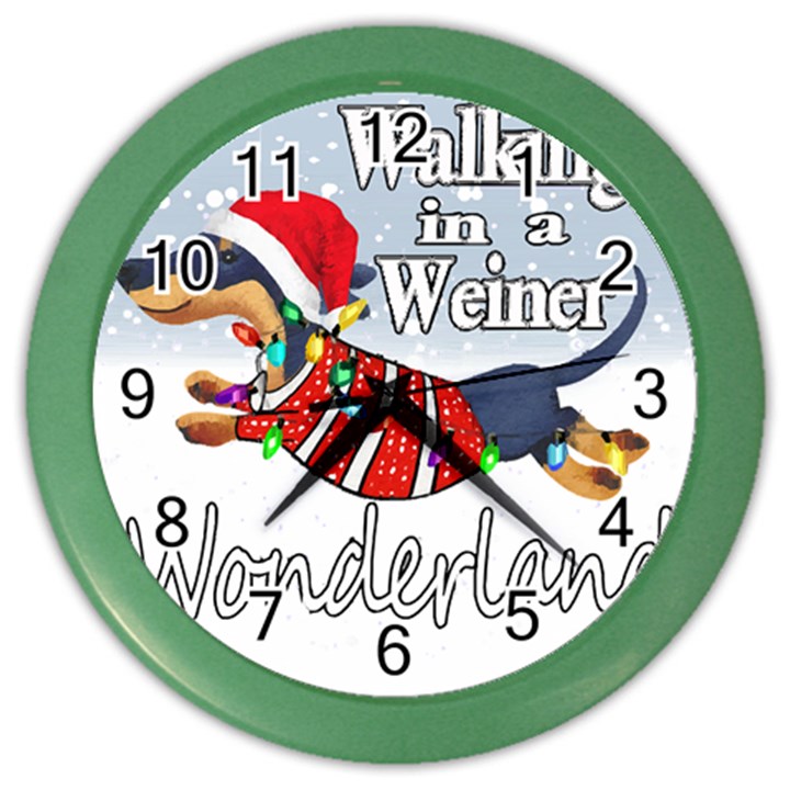 Weiner T- Shirt Walking In A Weiner Wonderland T- Shirt (1) Weiner T- Shirt Walking In A Weiner Wonderland T- Shirt Color Wall Clock