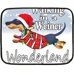 Weiner T- Shirt Walking In A Weiner Wonderland T- Shirt (1) Weiner T- Shirt Walking In A Weiner Wonderland T- Shirt Two Sides Fleece Blanket (mini) by ZUXUMI