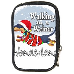 Weiner T- Shirt Walking In A Weiner Wonderland T- Shirt (1) Weiner T- Shirt Walking In A Weiner Wonderland T- Shirt Compact Camera Leather Case by ZUXUMI