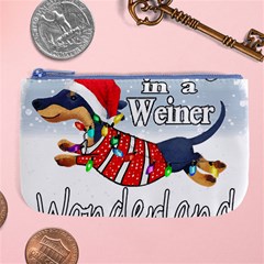 Weiner T- Shirt Walking In A Weiner Wonderland T- Shirt (1) Weiner T- Shirt Walking In A Weiner Wonderland T- Shirt Large Coin Purse by ZUXUMI