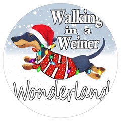 Weiner T- Shirt Walking In A Weiner Wonderland T- Shirt (1) Weiner T- Shirt Walking In A Weiner Wonderland T- Shirt Round Trivet by ZUXUMI