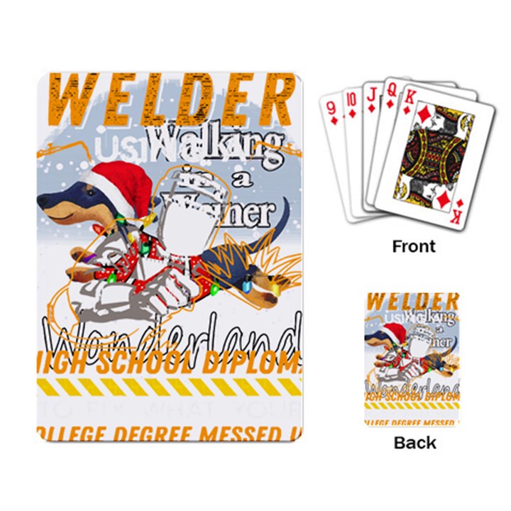 Weiner T- Shirt Walking In A Weiner Wonderland T- Shirt (1) Weiner T- Shirt Walking In A Weiner Wonderland T- Shirt Welder T- Shirt Funny Welder T- Shirt Playing Cards Single Design (Rectangle)