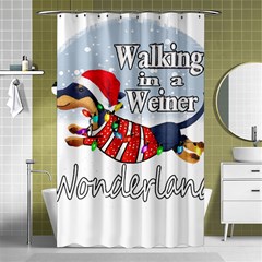 Weiner T- Shirt Walking In A Weiner Wonderland T- Shirt (1) Weiner T- Shirt Walking In A Weiner Wonderland T- Shirt Welder T- Shirt Funny Welder T- Shirt Shower Curtain 48  X 72  (small)  by ZUXUMI