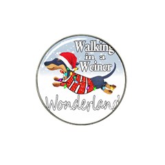 Weiner T- Shirt Walking In A Weiner Wonderland T- Shirt (1) Hat Clip Ball Marker (4 Pack) by ZUXUMI