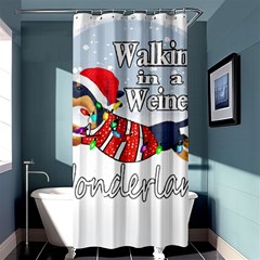 Weiner T- Shirt Walking In A Weiner Wonderland T- Shirt (1) Shower Curtain 36  X 72  (stall)  by ZUXUMI