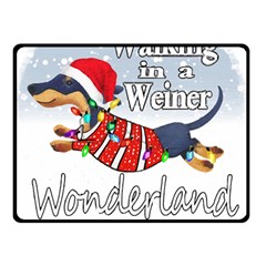 Weiner T- Shirt Walking In A Weiner Wonderland T- Shirt (1) Two Sides Fleece Blanket (small)