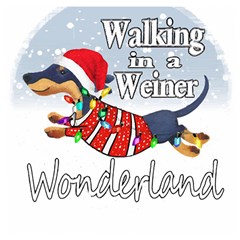 Weiner T- Shirt Walking In A Weiner Wonderland T- Shirt (1) Wooden Puzzle Square