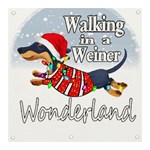 Weiner T- Shirt Walking In A Weiner Wonderland T- Shirt (1) Banner and Sign 3  x 3  Front