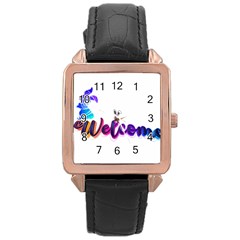 Arts Rose Gold Leather Watch  by Internationalstore