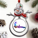 Arts Metal Snowman Ornament Front