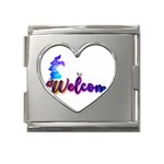 Arts Mega Link Heart Italian Charm (18mm) Front