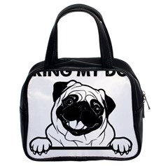 Black Pug Dog If I Cant Bring My Dog I T- Shirt Black Pug Dog If I Can t Bring My Dog I m Not Going Classic Handbag (two Sides) by EnriqueJohnson