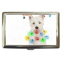 West Highland White Terrier Dog Snow T- Shirt West Highland White Terrier Dog Snow Reindeer Santa Ha Cigarette Money Case by ZUXUMI