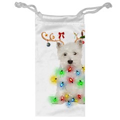 West Highland White Terrier Dog Snow T- Shirt West Highland White Terrier Dog Snow Reindeer Santa Ha Jewelry Bag by ZUXUMI