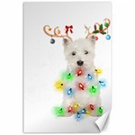 West Highland White Terrier Dog Snow T- Shirt West Highland White Terrier Dog Snow Reindeer Santa Ha Canvas 24  x 36  23.35 x34.74  Canvas - 1