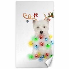 West Highland White Terrier Dog Snow T- Shirt West Highland White Terrier Dog Snow Reindeer Santa Ha Canvas 40  X 72  by ZUXUMI