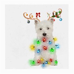 West Highland White Terrier Dog Snow T- Shirt West Highland White Terrier Dog Snow Reindeer Santa Ha Medium Glasses Cloth by ZUXUMI