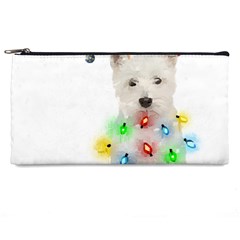 West Highland White Terrier Dog Snow T- Shirt West Highland White Terrier Dog Snow Reindeer Santa Ha Pencil Case by ZUXUMI