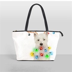 West Highland White Terrier Dog Snow T- Shirt West Highland White Terrier Dog Snow Reindeer Santa Ha Classic Shoulder Handbag by ZUXUMI