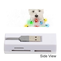 West Highland White Terrier Dog Snow T- Shirt West Highland White Terrier Dog Snow Reindeer Santa Ha Memory Card Reader (stick) by ZUXUMI