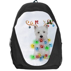 West Highland White Terrier Dog Snow T- Shirt West Highland White Terrier Dog Snow Reindeer Santa Ha Backpack Bag by ZUXUMI