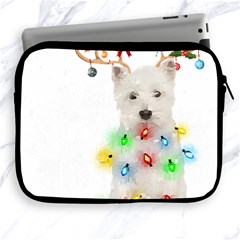 West Highland White Terrier Dog Snow T- Shirt West Highland White Terrier Dog Snow Reindeer Santa Ha Apple Ipad 2/3/4 Zipper Cases by ZUXUMI