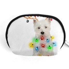 West Highland White Terrier Dog Snow T- Shirt West Highland White Terrier Dog Snow Reindeer Santa Ha Accessory Pouch (medium) by ZUXUMI