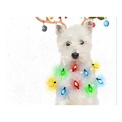 West Highland White Terrier Dog Snow T- Shirt West Highland White Terrier Dog Snow Reindeer Santa Ha Premium Plush Fleece Blanket (large) by ZUXUMI