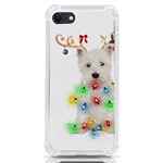 West Highland White Terrier Dog Snow T- Shirt West Highland White Terrier Dog Snow Reindeer Santa Ha iPhone SE Front