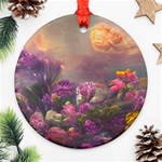 Floral Blossoms  Round Ornament (Two Sides) Front