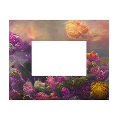 Floral Blossoms  White Tabletop Photo Frame 4 x6  by Internationalstore