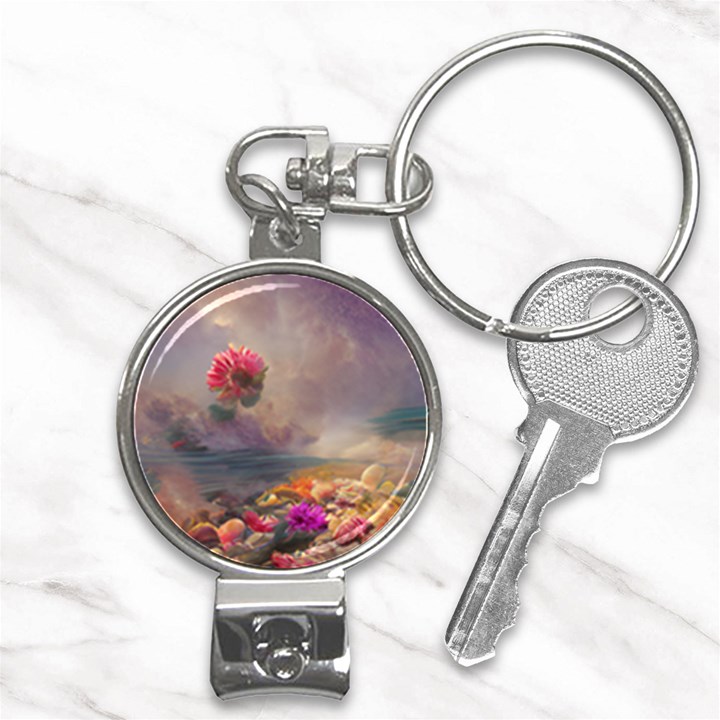 Floral Blossoms  Nail Clippers Key Chain